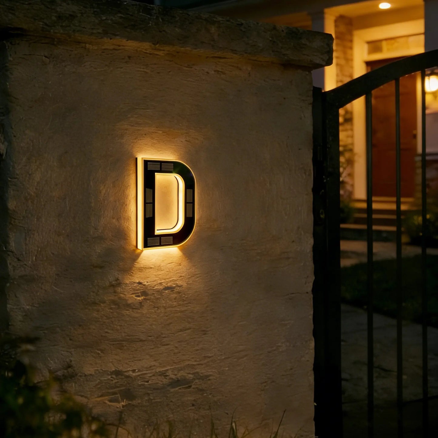 ISUNMEA 9 Inch Solar Lighted House Numbers for Outside, Light up Waterproof LED Address Numbers Signs for Houses, Large Personalized Illuminated Exterior Modern House Numbers Light