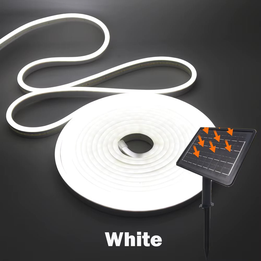 DC24V Solar LED Neon Strip Light Waterproof Warm White Blue Red Pink 6X12Mm 2835 120Leds/M Flexible Neon Rope Light Garden Decor