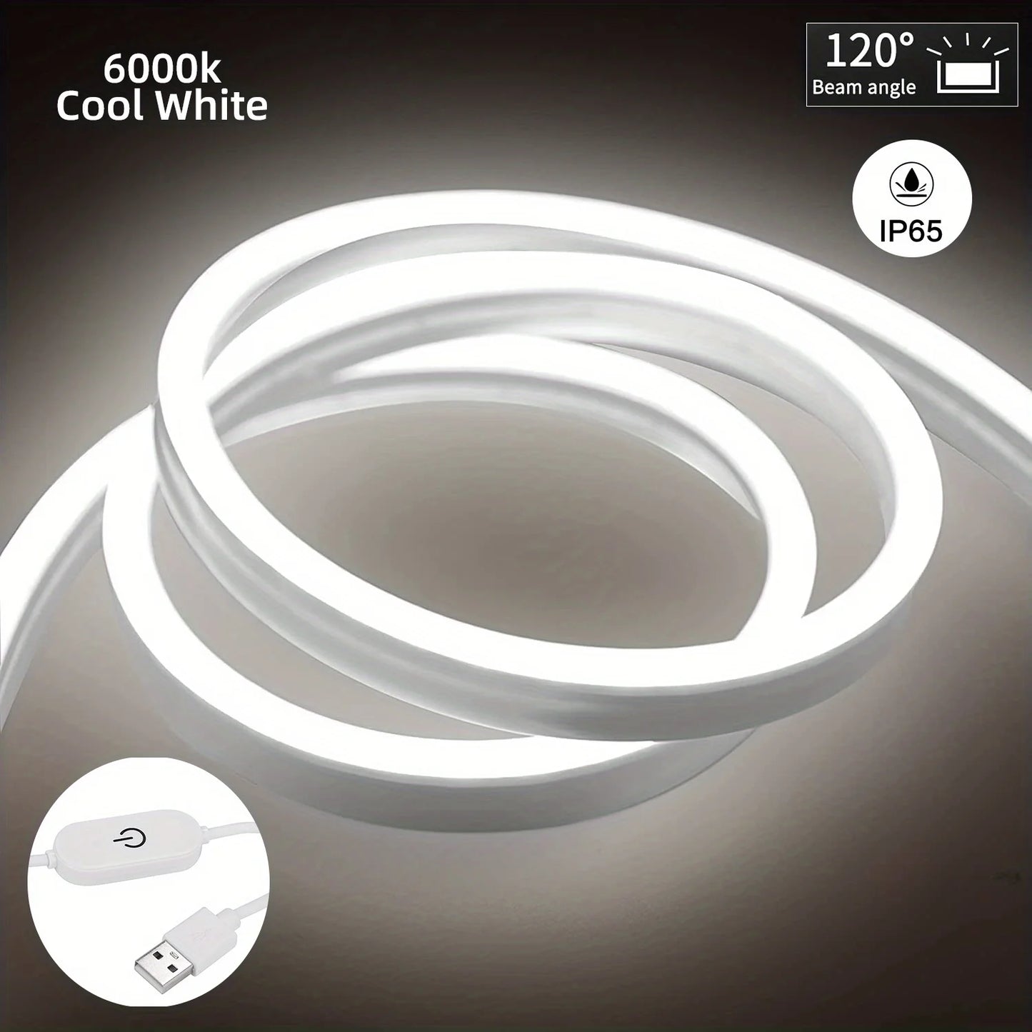 LED Strip Neon Light USB DC 5V Dimmable Touch Sensor Switch Flexible Silicone Neon Sign Tape Waterproof for Outdoor Room Decor