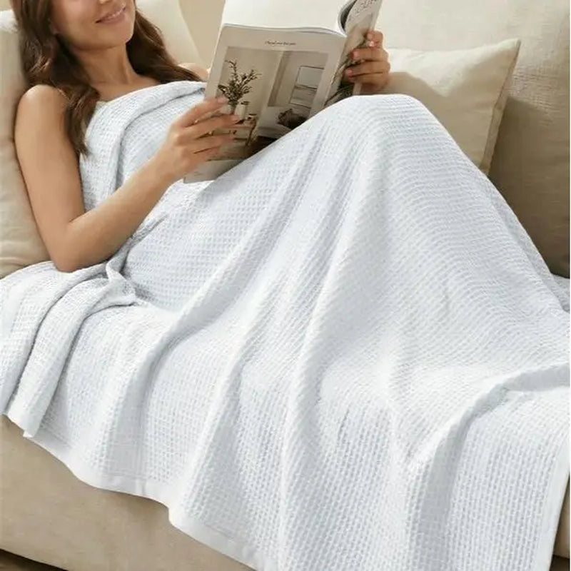 Utopia Bedding Lightweight Cotton Blend Waffle Blanket for Bed and Couch