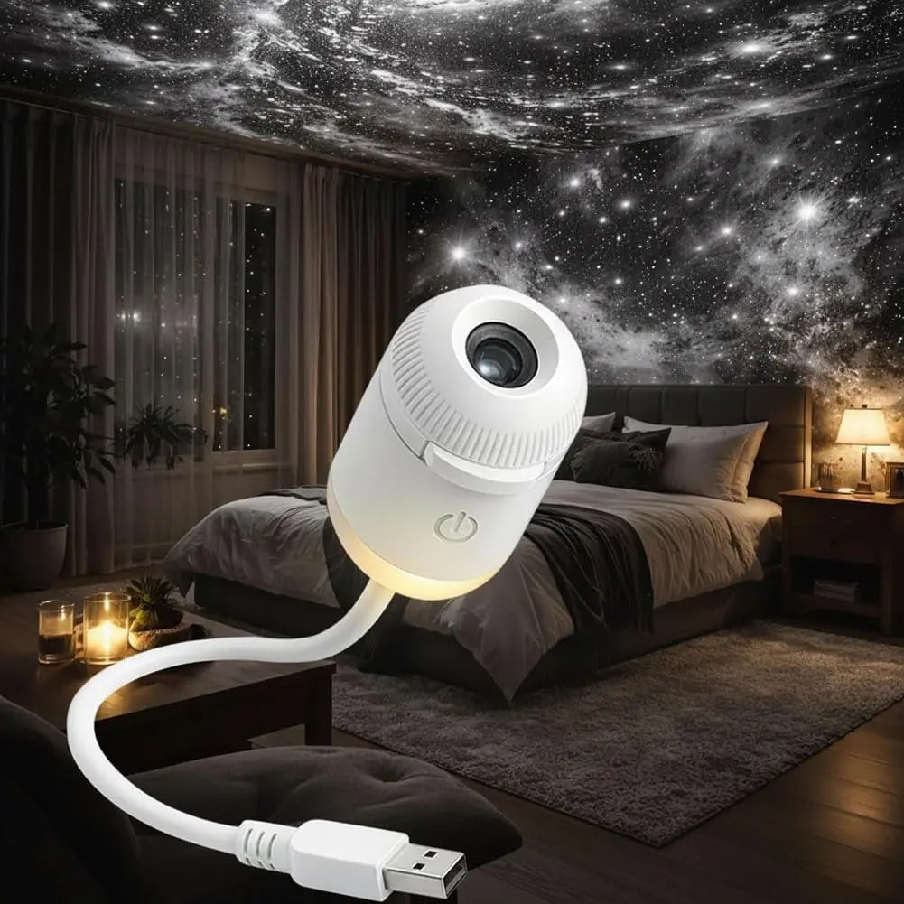 Starry Sky Projector Lamp – USB Rechargeable Night Light, Dual-Mode, 360° Adjustable Projection, Soft Eye Protection, Ambient Sleep Light for Kids & Adults, Home Bedroom Decor