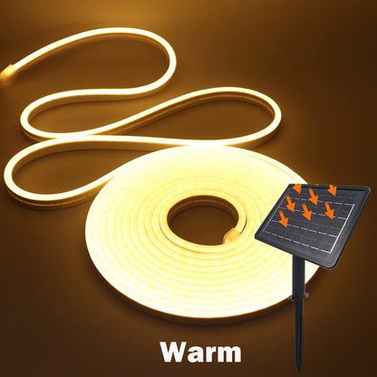 DC24V Solar LED Neon Strip Light Waterproof Warm White Blue Red Pink 6X12Mm 2835 120Leds/M Flexible Neon Rope Light Garden Decor