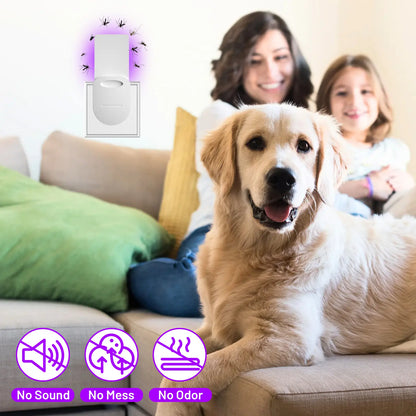(1 Device + 5 Refills) PIMAG Fruit Fly Traps for Indoors, Flying Insert Trap and Gnat Traps for House Indoor, Plug in Light Flying Insect Trap, Gnat Killer Bug Zapper Indoor