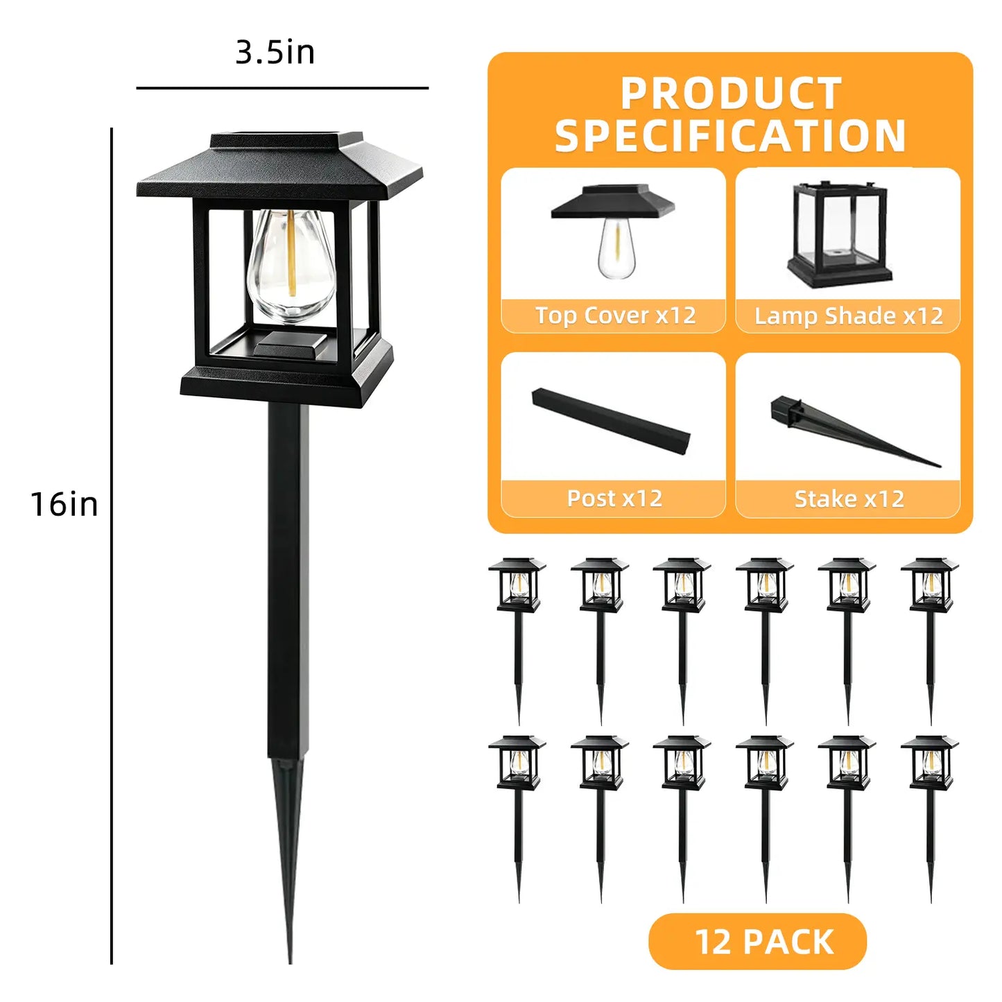 Elegant Solar Pathway Lights – Modern Luxury Design, Easy Installation, Auto On/Off, IP65 Waterproof, Perfect for Garden, Yard, Driveway & Backyard, Decorative Outdoor Solar Floor Lamps