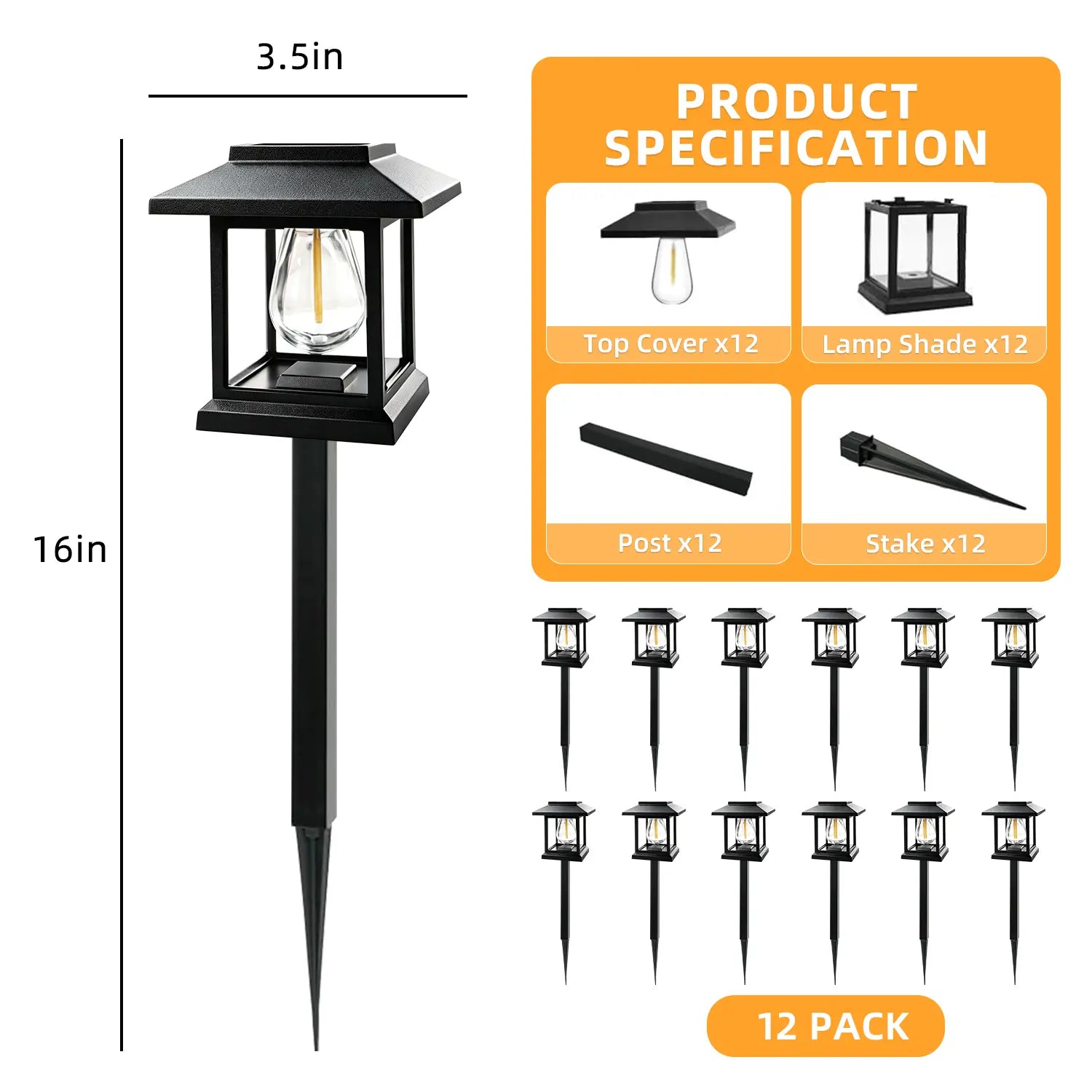 Elegant Solar Pathway Lights – Modern Luxury Design, Easy Installation, Auto On/Off, IP65 Waterproof, Perfect for Garden, Yard, Driveway & Backyard, Decorative Outdoor Solar Floor Lamps