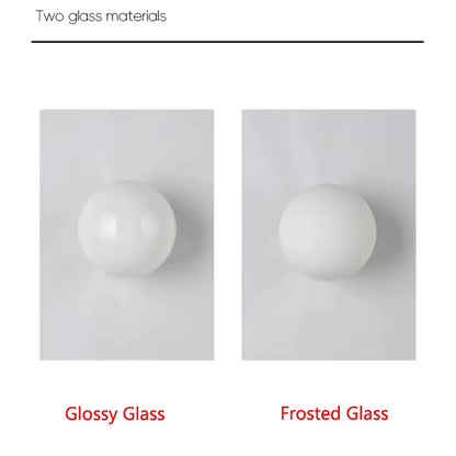 New Concealed Base Glass Wall Lamps French Bauhaus Milky White round Ball Wall Light for Bedside Living Room Bathroom Mirror Dec