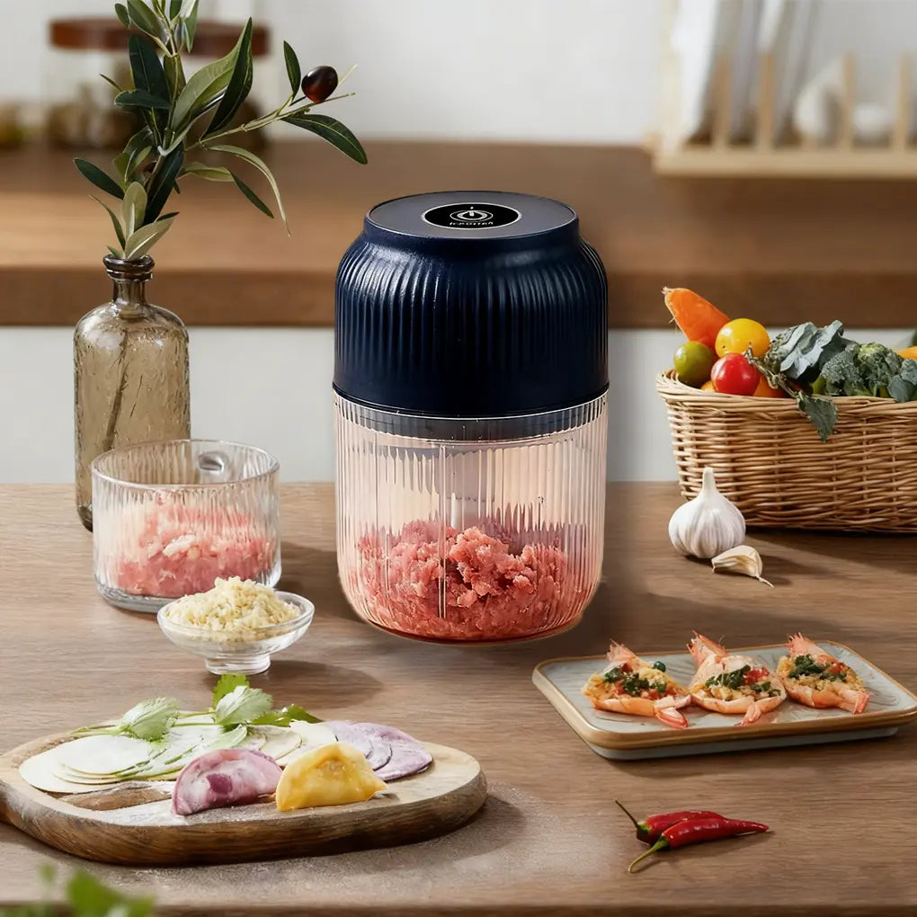 Electric Food Processor and Mini USB Rechargeable Vegetable Chopper for Onions, Ginger, Fruits, Nuts, and Herbs