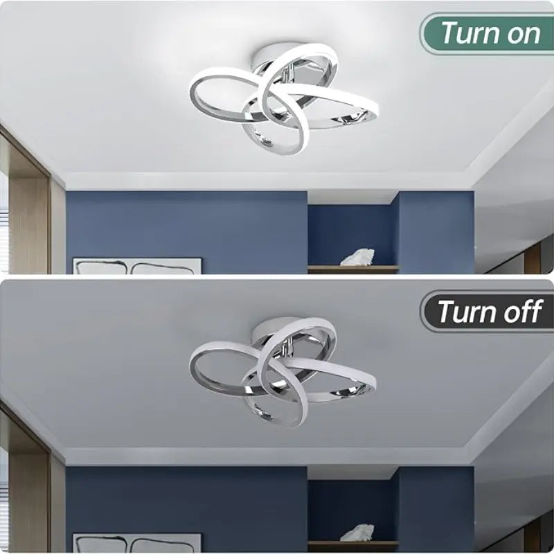 Modern LED Ceiling Light, 35Cm Spiral Embedded Fixture, Adjustable 3000K-6000K, Ideal for Bedroom, Living Room, Hallway