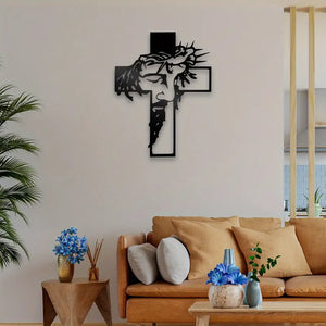 1pc Modern Acrylic Silhouette Art - Unique Cross-Shaped Wall Decoration, Acrylic Wall Art, Suitable for Home, Office, Living Room, Bedroom, Modern Decor, Wall Hanging, Artistic Design