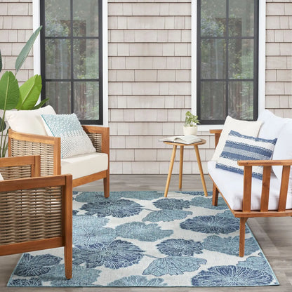 Nourison Garden Oasis Floral Flatweave Indoor Outdoor Rug