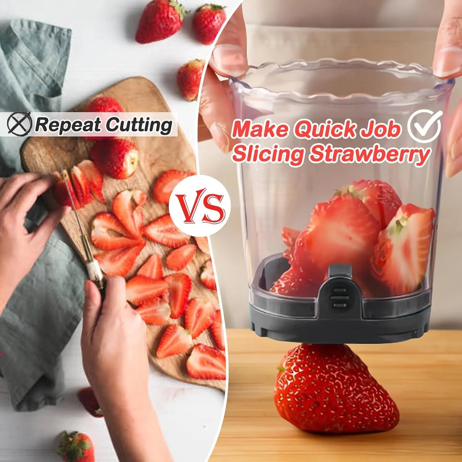Professional Strawberry and Fruit Slicer with Pusher Plate, Detachable Design, Easy to Clean, Efficient Kitchen Tool, Black