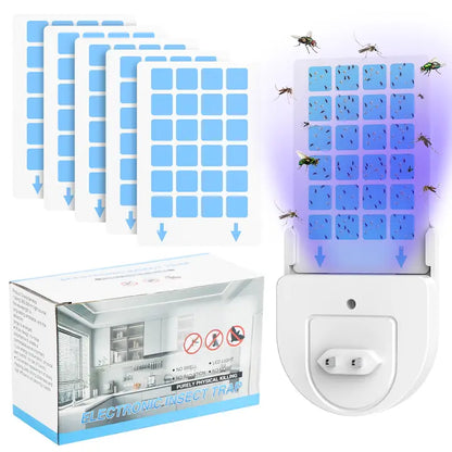 (1 Device + 5 Refills) PIMAG Fruit Fly Traps for Indoors, Flying Insert Trap and Gnat Traps for House Indoor, Plug in Light Flying Insect Trap, Gnat Killer Bug Zapper Indoor
