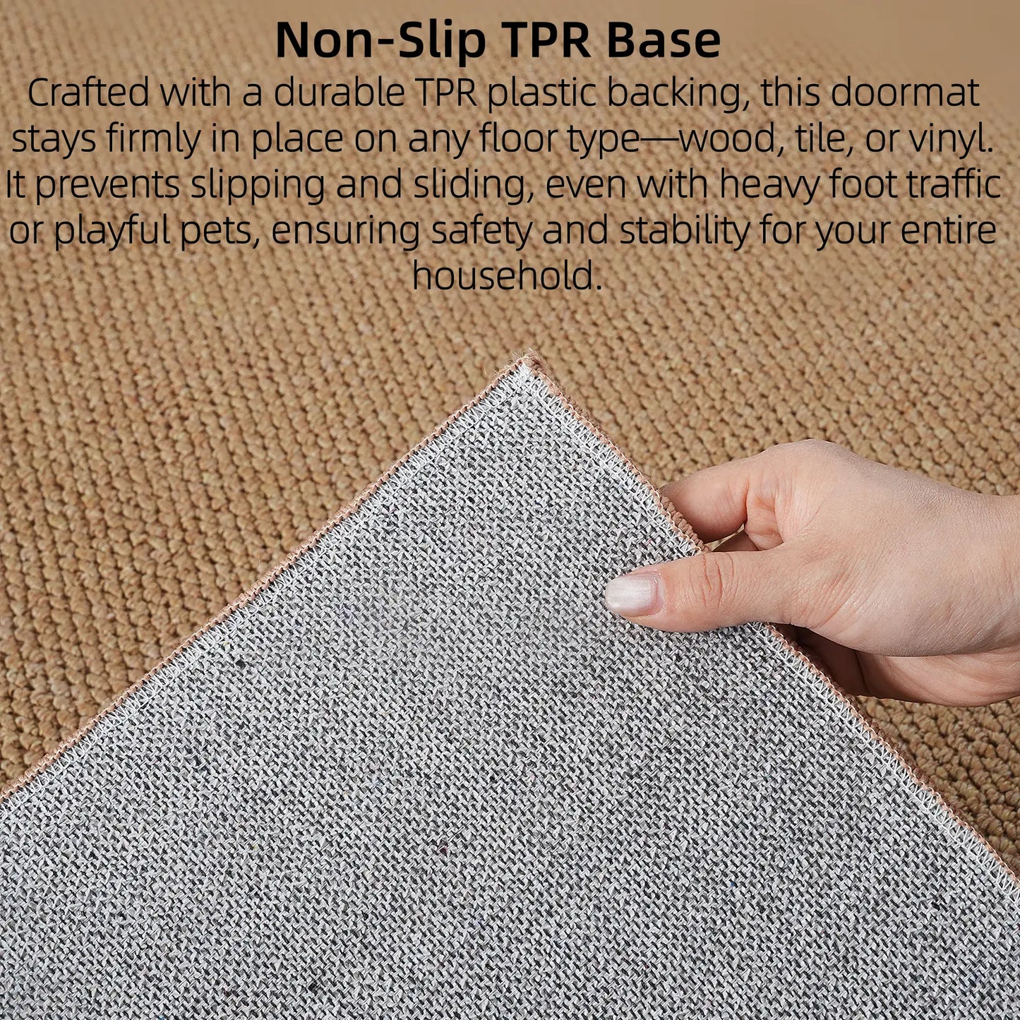 3-Piece Set Kitchen Mat, Premium Woven Carpet, Thickened 0.23In, Anti-Slip TPR Bottom, Long Quick-Dry Absorbent Foot Mat, Minimalist Home Decor, Suitable For: Kitchen, Bedroom, Living Room, Bathroom Entrance, under Sink, Guesthouse, Hotel, Etc.