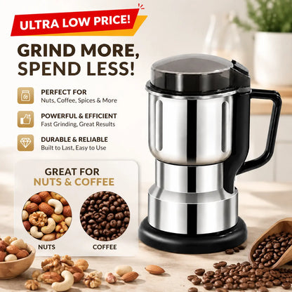 Multifunctional Electric Coffee and Spice Grinder - 300W Large Capacity with 2 Complimentary Knives, Ideal for Grinding Coffee Beans, Spices, Nuts, and Grains for Kitchen and Pantry Use