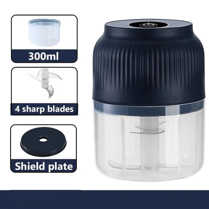 Electric Food Processor and Mini USB Rechargeable Vegetable Chopper for Onions, Ginger, Fruits, Nuts, and Herbs