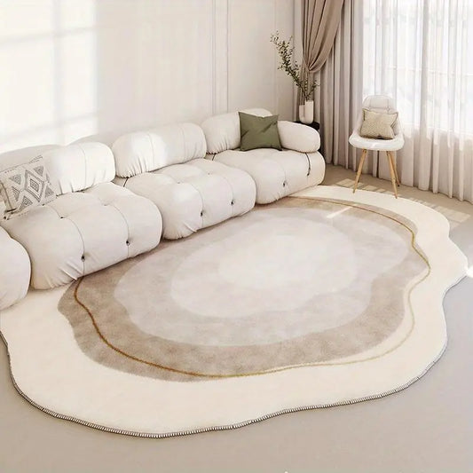 Irregular Shaped Living Room Rug, 1 Count Non-Slip Soft Floor Mat, Decorative Carpet for Home Living Room Bedroom, Room Decor, Home Decor, Unique Rugs, Modern Indoor Rug