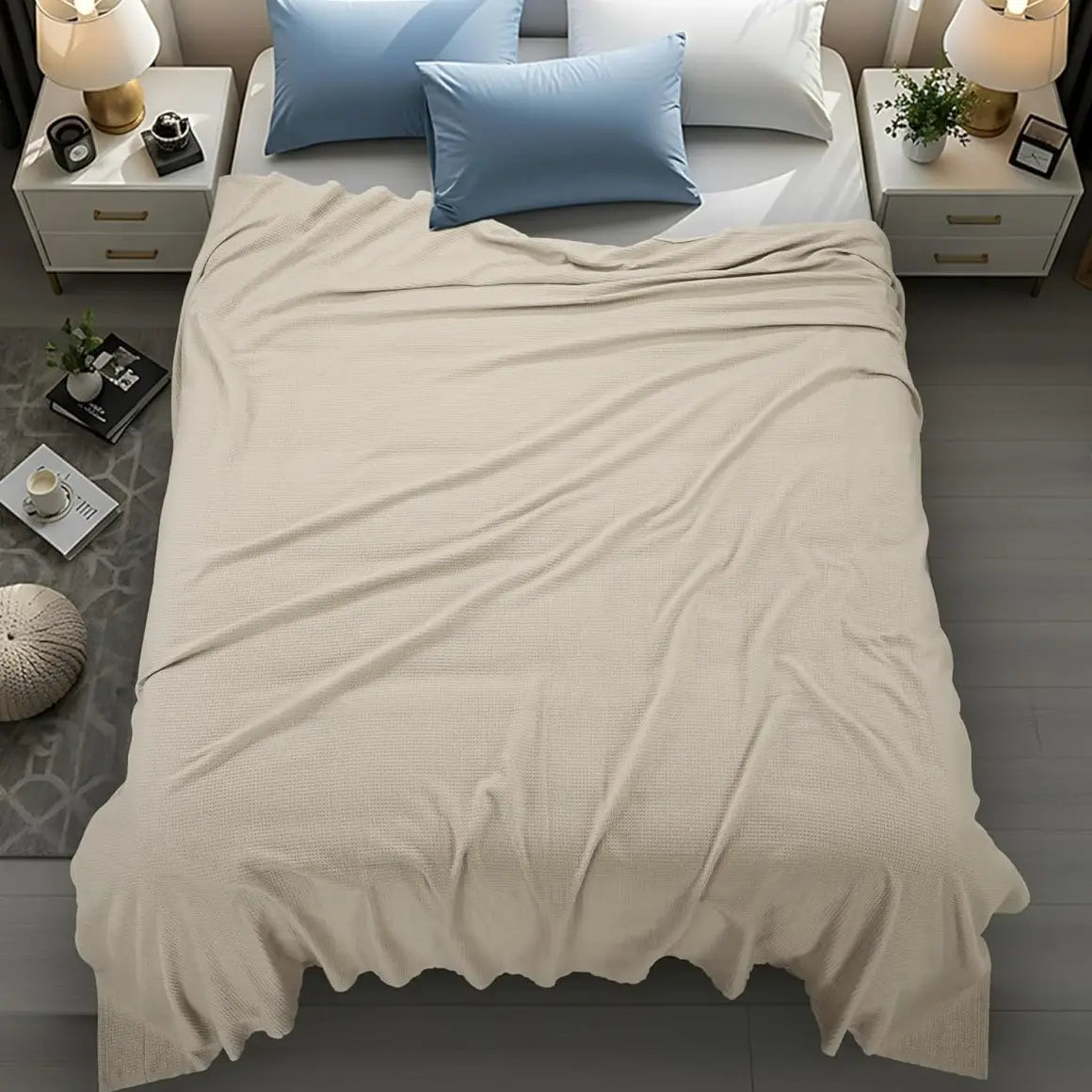 Utopia Bedding Lightweight Cotton Blend Waffle Blanket for Bed and Couch