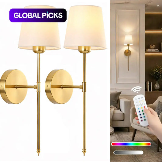 Wireless Battery-Powered Wall Lamps in /, Remote Control Bedroom Lights, Indoor Lighting, Rechargeable Multi-Color Bulbs for Living Room & Hallway, Adjustable Lights, Dimmable Lights, Decorative Wall Light #GLOBAL PICKS