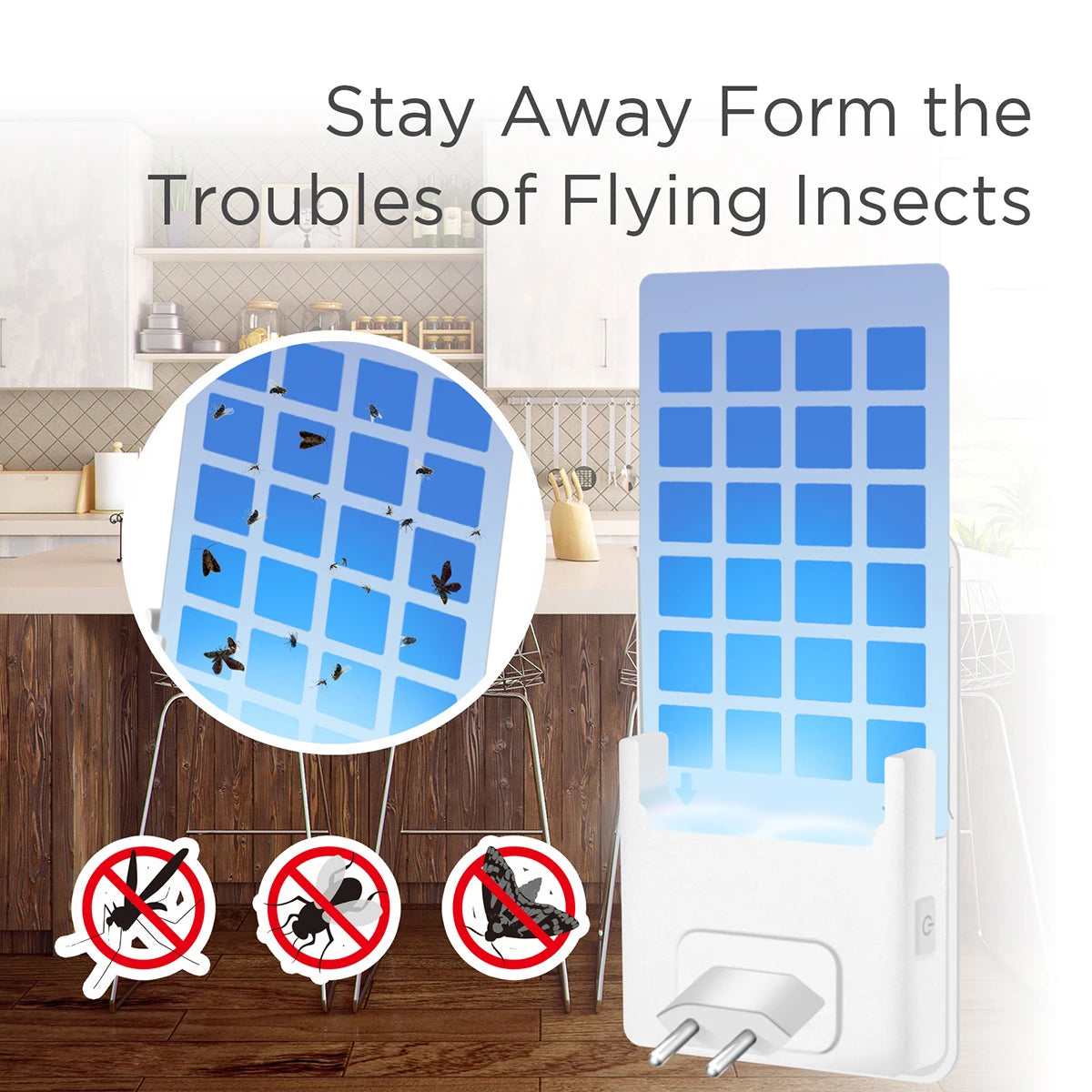 Adhesive Board Mosquito Killer Lamp, Indoor Non-Toxic Adhesive Trap, Multifunctional Flying Insect Trap with Small Night Light