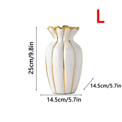 Elegant Creative Luxury Glossy Ceramic Vase, Ceramic Flower Vase, Decorative Bottle for Home Decoration, Desktop Arrangement, Floral Water Container