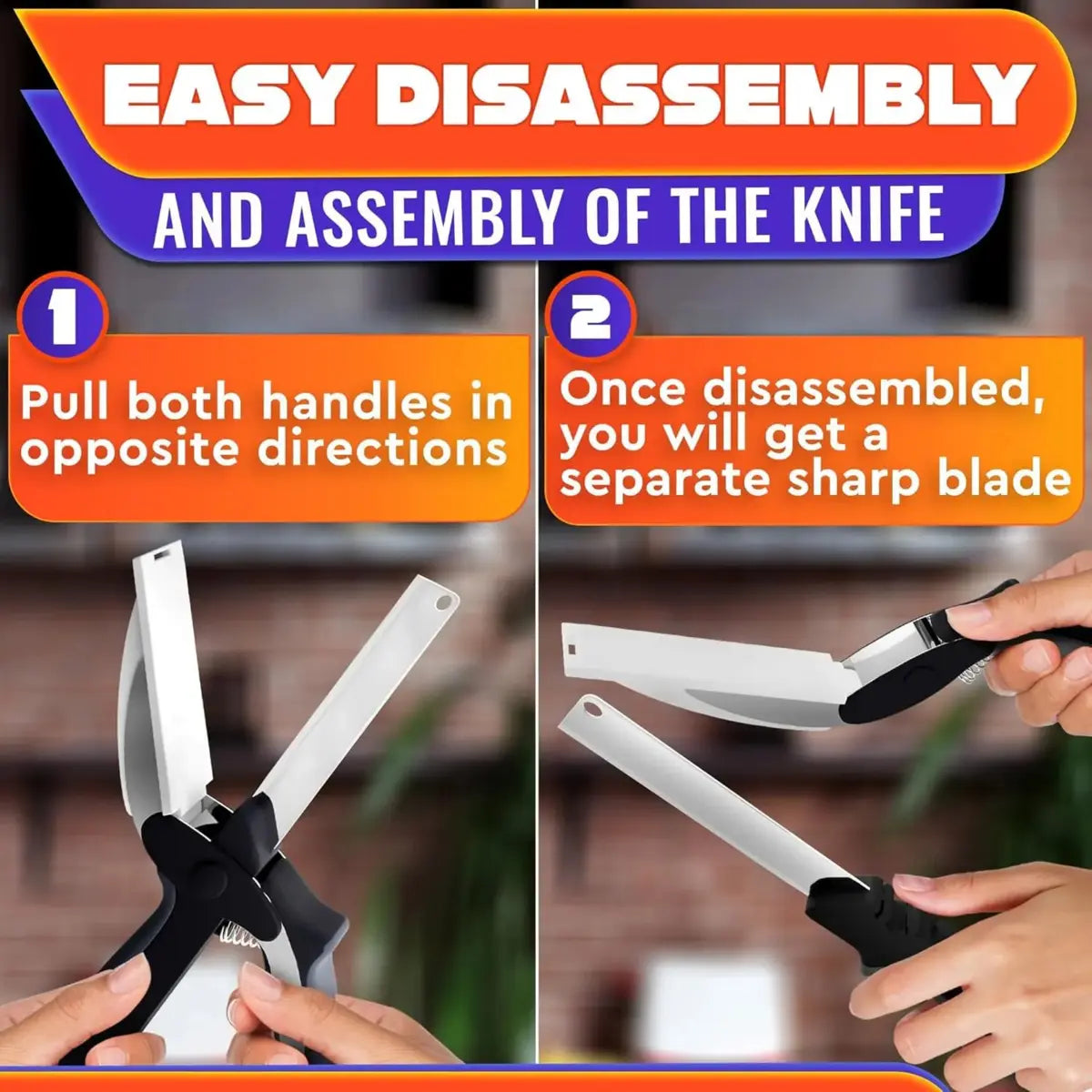 2-in-1 Kitchen Scissors with Stainless Steel Blade and Cutting Board - 9.6" Multi-Purpose Shears for Fruits, Vegetables, Meat, and Cheese with Safety Lock