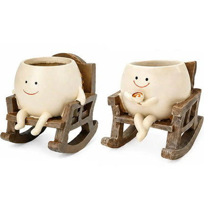 【Summer Wins】Cartoon Chair Design Resin Vases (1Pc/2Pcs/3Pcs) with Drain Hole, Whimsical Gifts, Funky Home Decor, Room Decor, Home Accessory, Desk Accessory for Office Desk #Summervibes