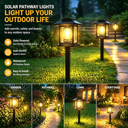 Elegant Solar Pathway Lights – Modern Luxury Design, Easy Installation, Auto On/Off, IP65 Waterproof, Perfect for Garden, Yard, Driveway & Backyard, Decorative Outdoor Solar Floor Lamps