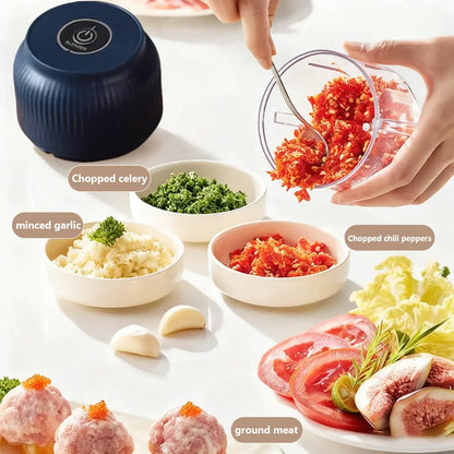 Electric Food Processor and Mini USB Rechargeable Vegetable Chopper for Onions, Ginger, Fruits, Nuts, and Herbs