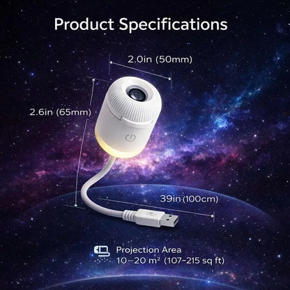 Starry Sky Projector Lamp – USB Rechargeable Night Light, Dual-Mode, 360° Adjustable Projection, Soft Eye Protection, Ambient Sleep Light for Kids & Adults, Home Bedroom Decor