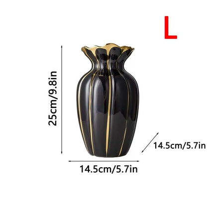 Elegant Creative Luxury Glossy Ceramic Vase, Ceramic Flower Vase, Decorative Bottle for Home Decoration, Desktop Arrangement, Floral Water Container