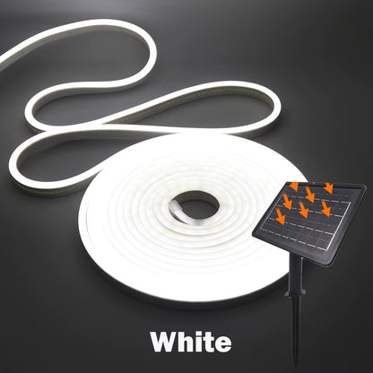 DC24V Solar LED Neon Strip Light Waterproof Warm White Blue Red Pink 6X12Mm 2835 120Leds/M Flexible Neon Rope Light Garden Decor