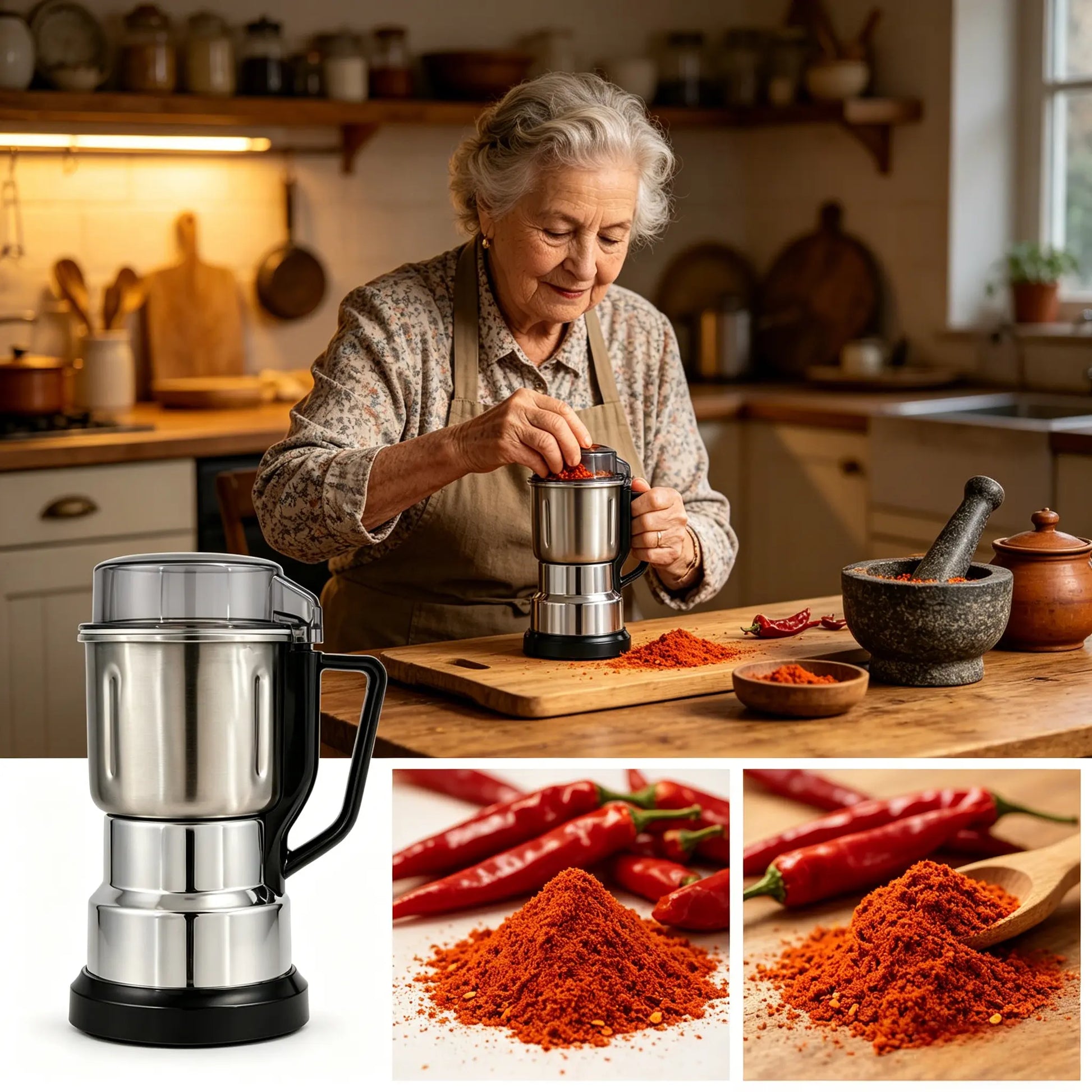 Multifunctional Electric Coffee and Spice Grinder - 300W Large Capacity with 2 Complimentary Knives, Ideal for Grinding Coffee Beans, Spices, Nuts, and Grains for Kitchen and Pantry Use