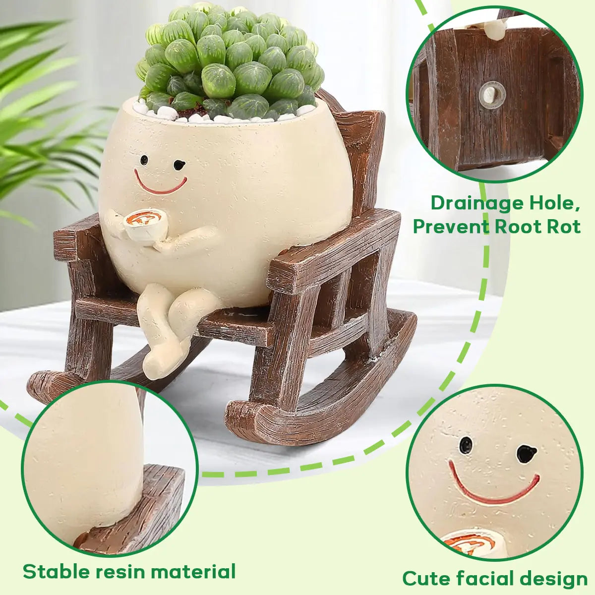 【Summer Wins】Cartoon Chair Design Resin Vases (1Pc/2Pcs/3Pcs) with Drain Hole, Whimsical Gifts, Funky Home Decor, Room Decor, Home Accessory, Desk Accessory for Office Desk #Summervibes