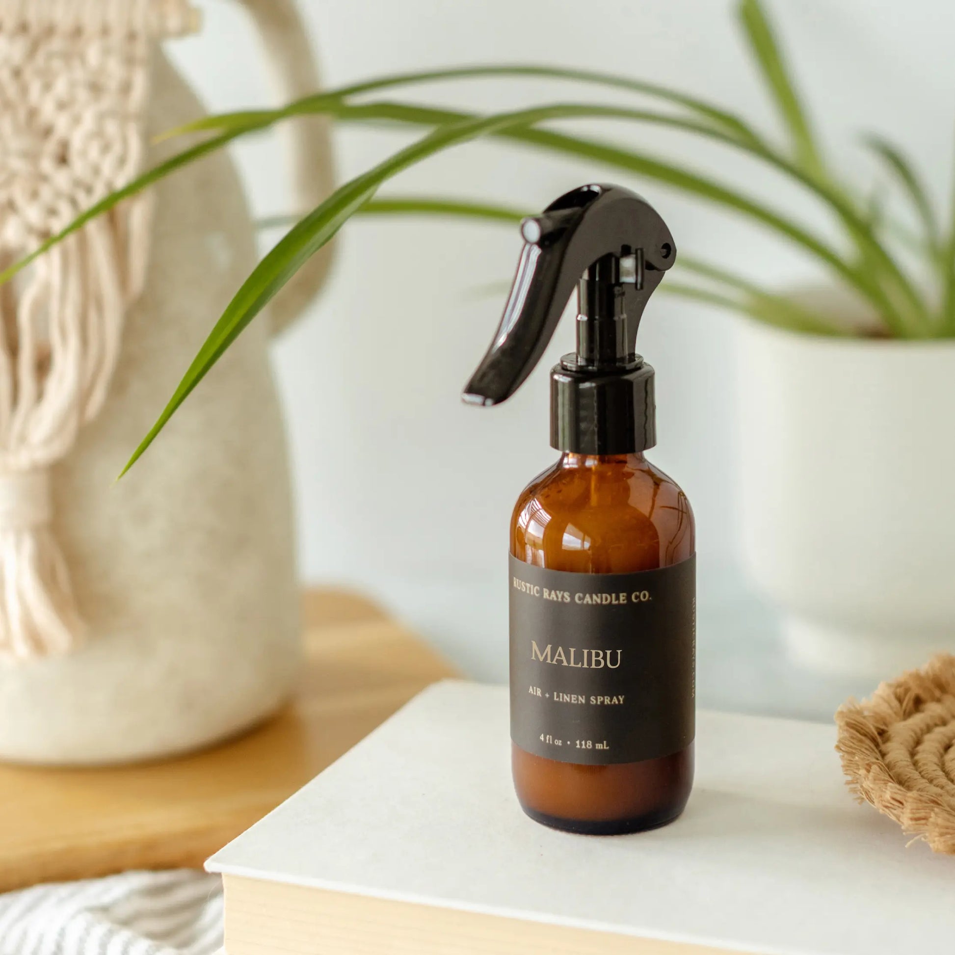 Malibu Room Spray - Coconut Mango Linen Spray - Tropical Beach Home Fragrance - Summer Air Freshener - 4 Oz Glass Bottle