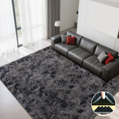 PLUMLIK Blue Grey Area Rugs for Living Room Bedroom, Upgrade Non Slip Fluffy Soft Shag Carpet, Kid and Pet Friendly, Rugs with 4 Stickers, Indoor Floor Shaggy Plush Rug Silky, Esthetic Decor, Gift for Mother'S Day, Easter, Dry Clean Only