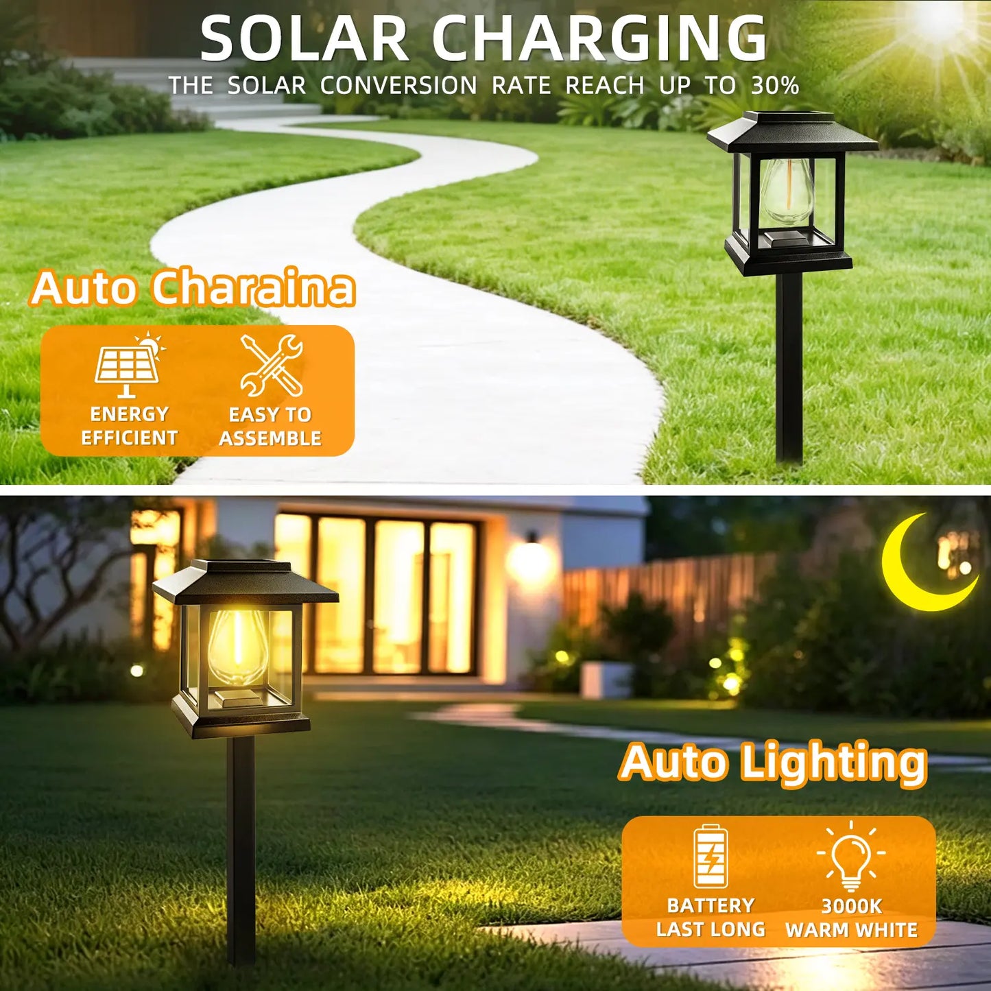 Elegant Solar Pathway Lights – Modern Luxury Design, Easy Installation, Auto On/Off, IP65 Waterproof, Perfect for Garden, Yard, Driveway & Backyard, Decorative Outdoor Solar Floor Lamps