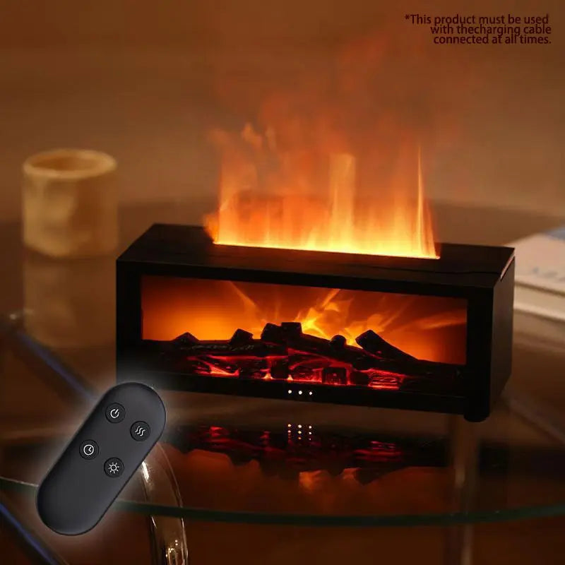 Simulation Fireplace Humidifier, 1 Count USB Powered Flame Diffuser Humidifier with Timer, Waterless Auto-Off Humidifier for Home Room Office, Home Desktop Humidifier, USB Humidifier Machine, Diffusers Humidifiers