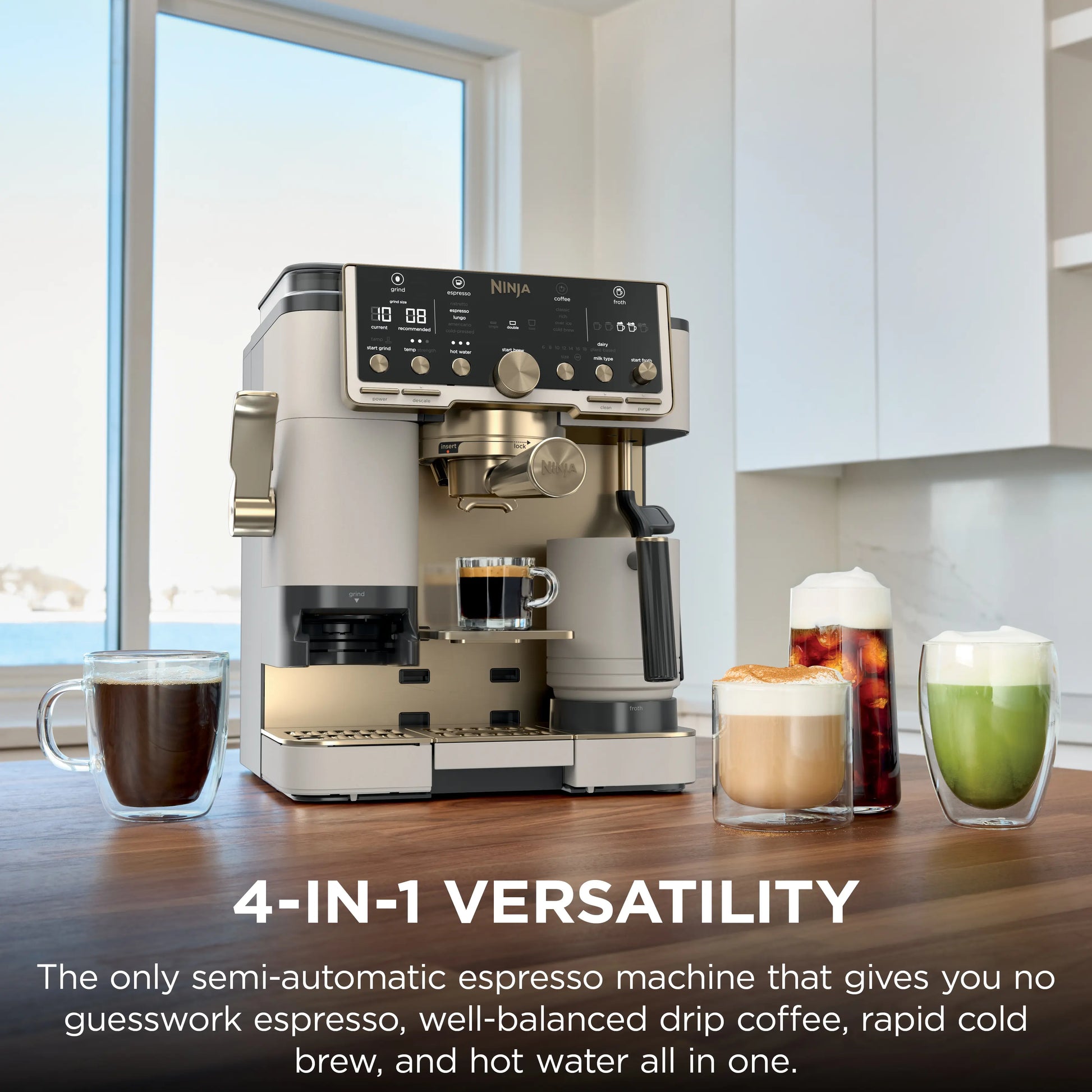 Ninja Luxe Café Pro Limited Edition Espresso Machine in Stone and Gold - Model ES701