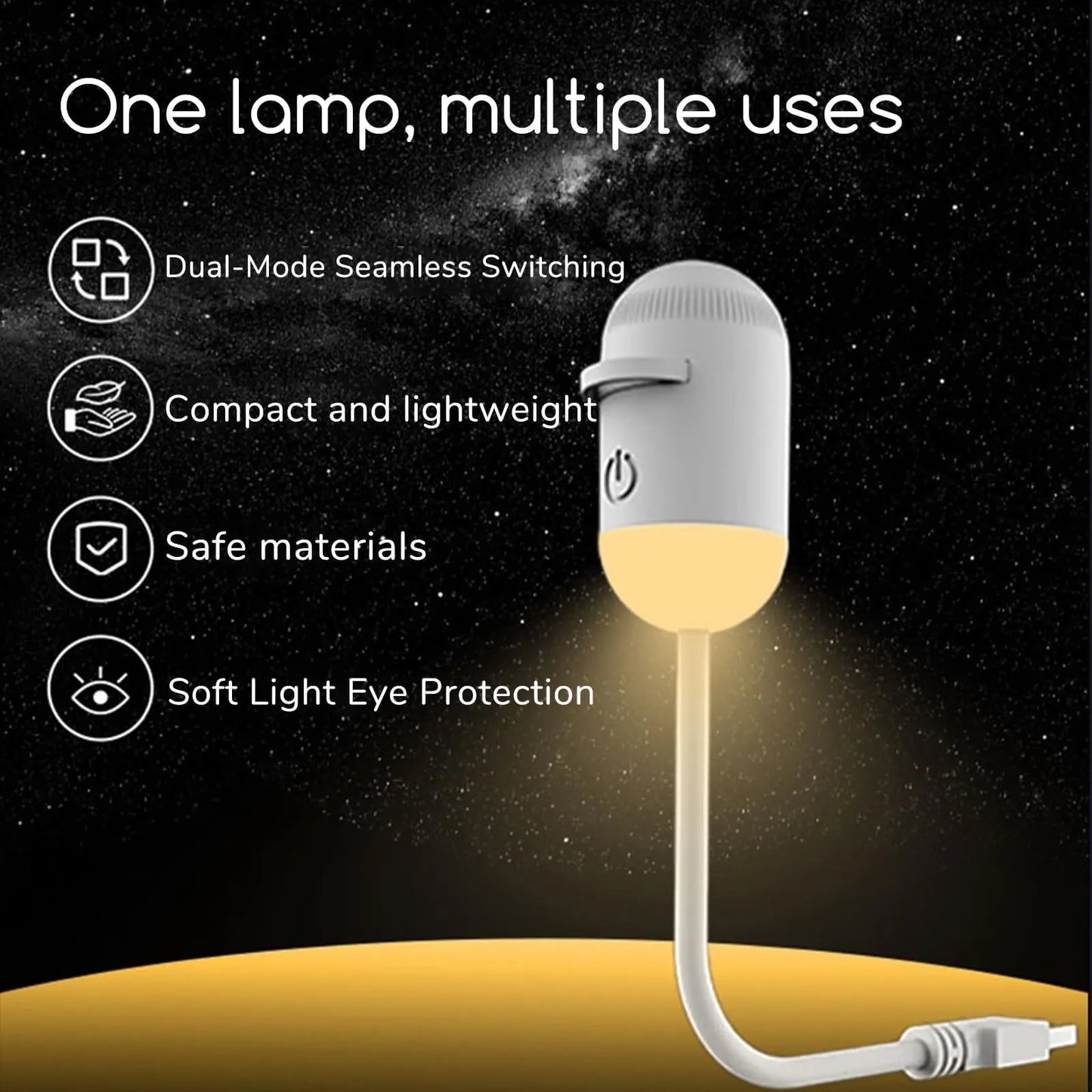 Starry Sky Projector Lamp – USB Rechargeable Night Light, Dual-Mode, 360° Adjustable Projection, Soft Eye Protection, Ambient Sleep Light for Kids & Adults, Home Bedroom Decor