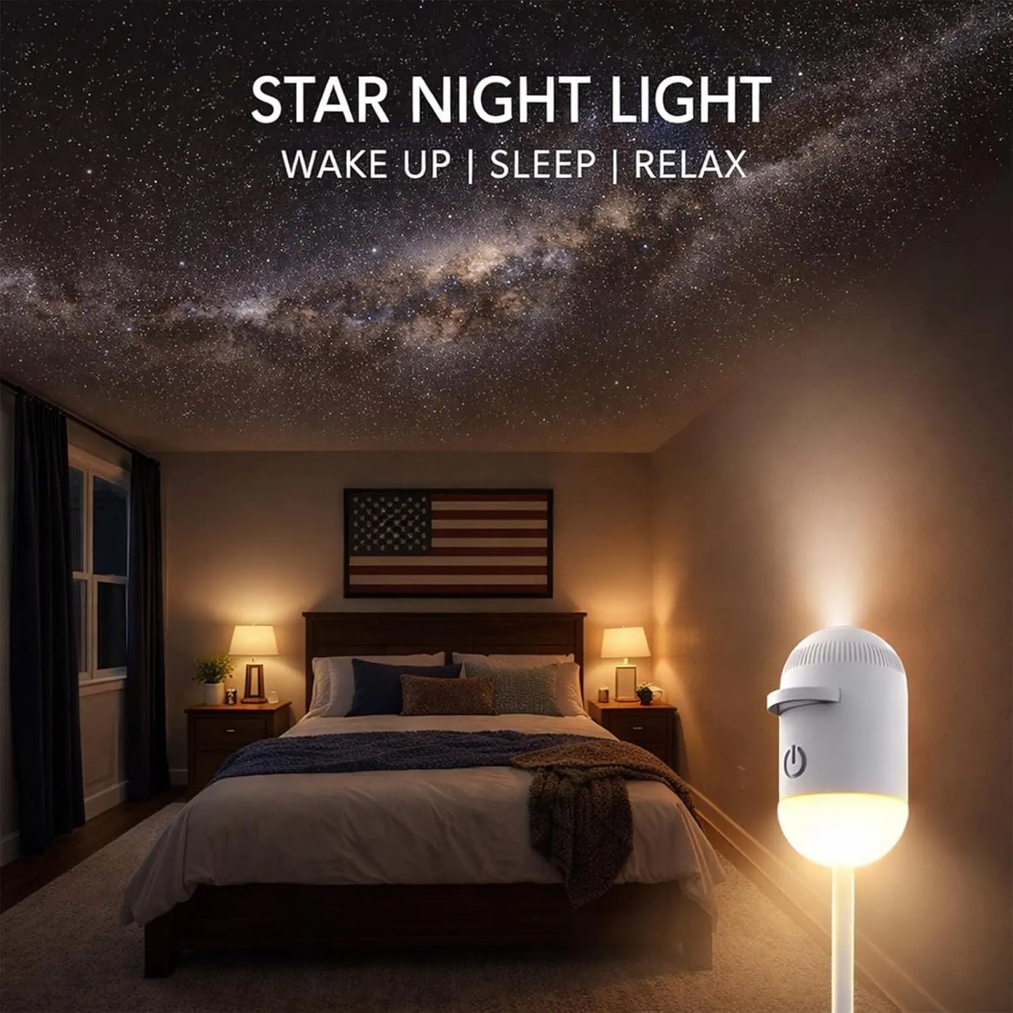 Starry Sky Projector Lamp – USB Rechargeable Night Light, Dual-Mode, 360° Adjustable Projection, Soft Eye Protection, Ambient Sleep Light for Kids & Adults, Home Bedroom Decor