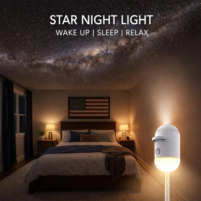 Starry Sky Projector Lamp – USB Rechargeable Night Light, Dual-Mode, 360° Adjustable Projection, Soft Eye Protection, Ambient Sleep Light for Kids & Adults, Home Bedroom Decor