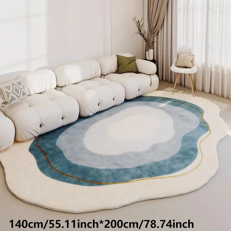Irregular Shaped Living Room Rug, 1 Count Non-Slip Soft Floor Mat, Decorative Carpet for Home Living Room Bedroom, Room Decor, Home Decor, Unique Rugs, Modern Indoor Rug