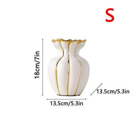 Elegant Creative Luxury Glossy Ceramic Vase, Ceramic Flower Vase, Decorative Bottle for Home Decoration, Desktop Arrangement, Floral Water Container