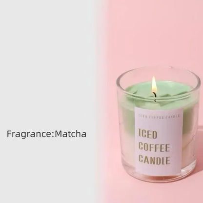 High-End Jarred Coffee Matcha Scented Candle, Home Fragrance, Natural Plant Extracts, Smokeless Soy Wax. Perfect for Birthday Parties, Valentine'S Day, Ramadan, Easter, Christmas, New Year, and as a Thoughtful Gift. Aroma
