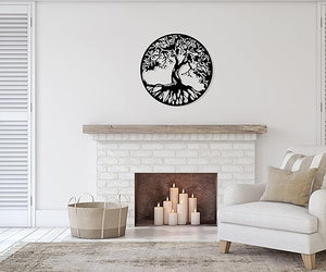 Craft 360 Laser Cut Wall Art Music Circle Labels Wall Art Decoration Cutout Home Wall Art Written on Wood -Black 18"'