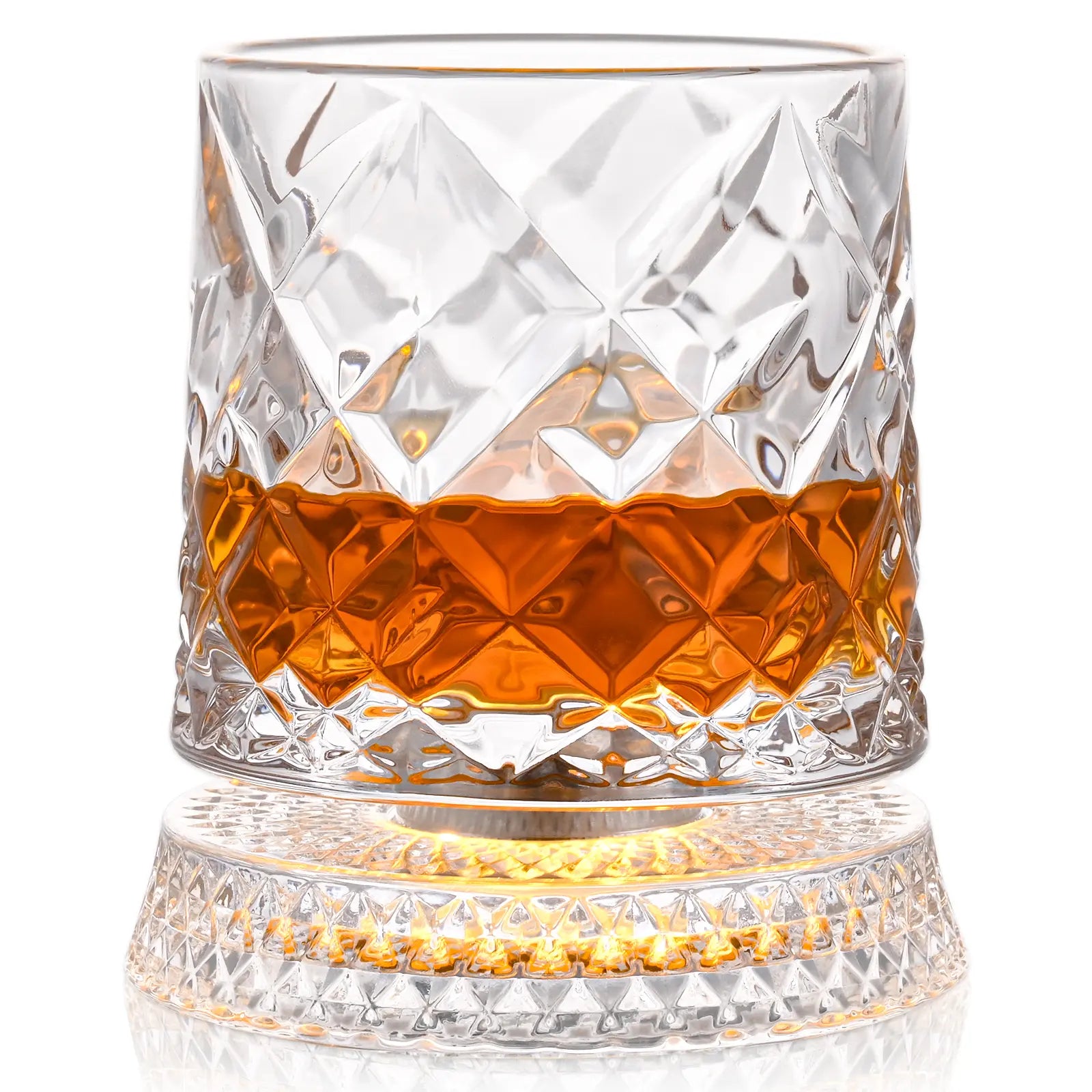 Luxury 360° Spinning Crystal Whiskey Glass – Elegant Stress Relief Barware Gift for Whiskey and Wine Enthusiasts