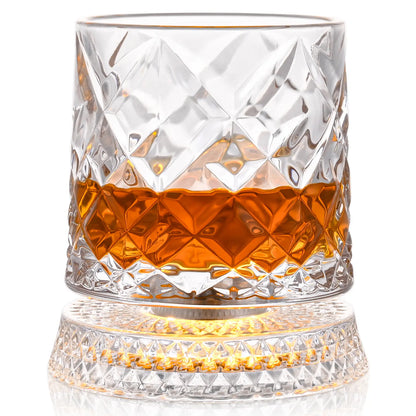 Luxury 360° Spinning Crystal Whiskey Glass – Elegant Stress Relief Barware Gift for Whiskey and Wine Enthusiasts
