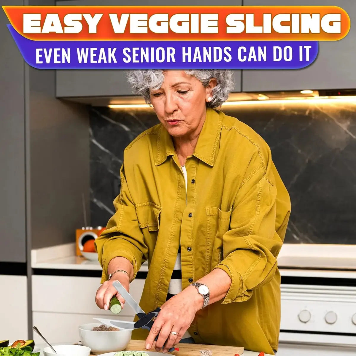 2-in-1 Kitchen Scissors with Stainless Steel Blade and Cutting Board - 9.6" Multi-Purpose Shears for Fruits, Vegetables, Meat, and Cheese with Safety Lock