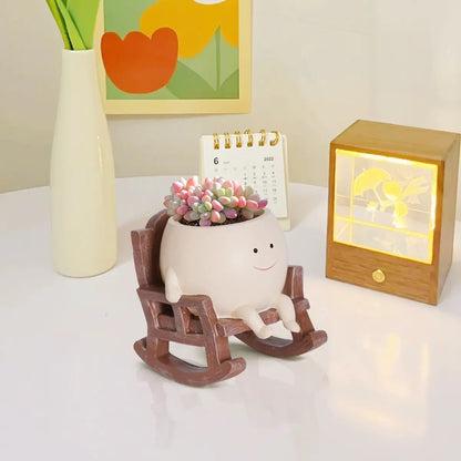 【Summer Wins】Cartoon Chair Design Resin Vases (1Pc/2Pcs/3Pcs) with Drain Hole, Whimsical Gifts, Funky Home Decor, Room Decor, Home Accessory, Desk Accessory for Office Desk #Summervibes