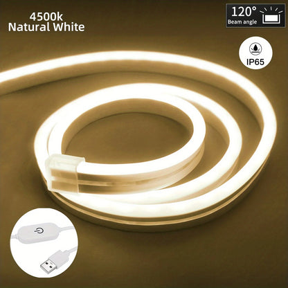 LED Strip Neon Light USB DC 5V Dimmable Touch Sensor Switch Flexible Silicone Neon Sign Tape Waterproof for Outdoor Room Decor